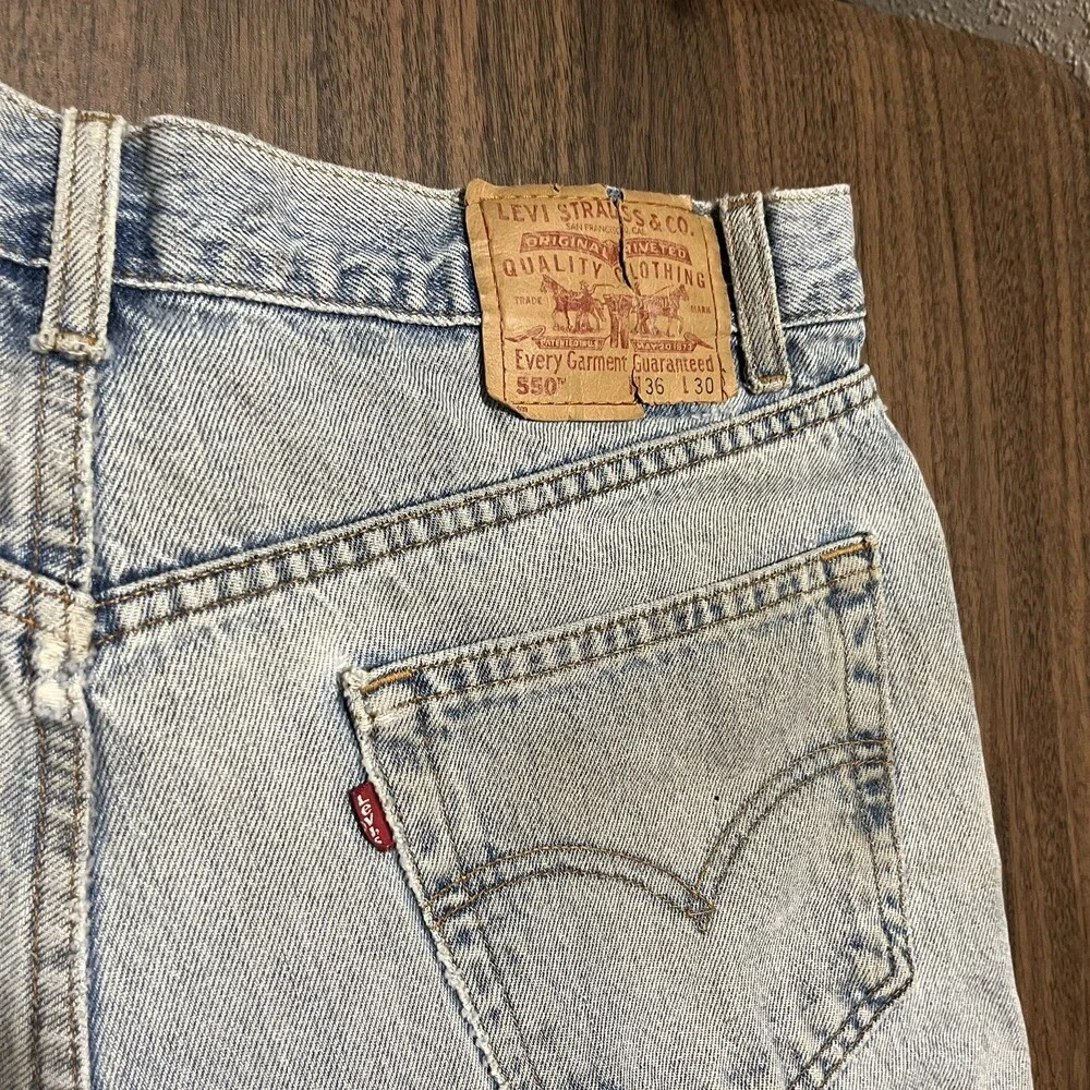 Vintage Levis Jeans USA 90s Distressed 36x30 Baggy Levi USA 550 loose wide leg